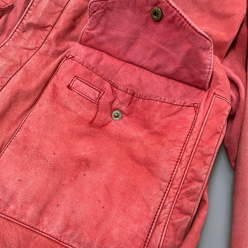 【中古品】【メンズ】 GLOBAL IDENTITY 80-90S LEATHER JACKET レザージャケット アウター 146-261025-yn-06-izu サイズ：M カラー：レッド 万代Net店