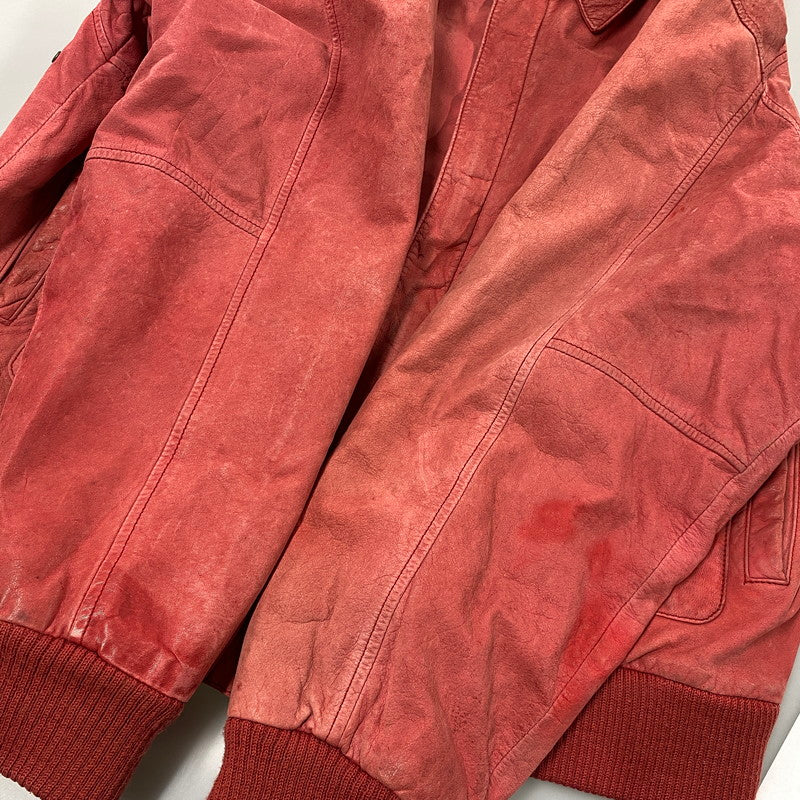 【中古品】【メンズ】 GLOBAL IDENTITY 80-90S LEATHER JACKET レザージャケット アウター 146-261025-yn-06-izu サイズ：M カラー：レッド 万代Net店