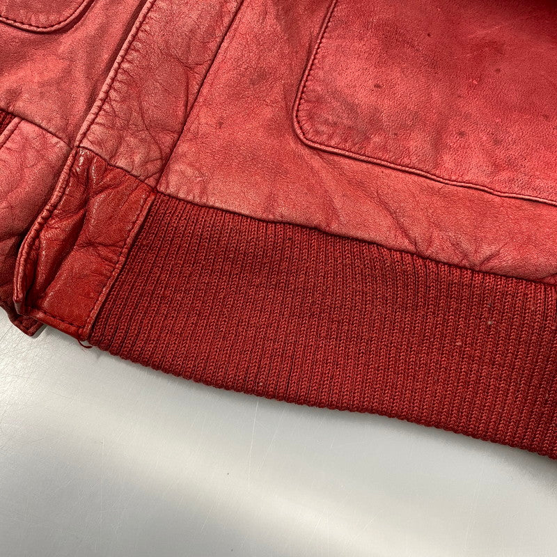 【中古品】【メンズ】 GLOBAL IDENTITY 80-90S LEATHER JACKET レザージャケット アウター 146-261025-yn-06-izu サイズ：M カラー：レッド 万代Net店