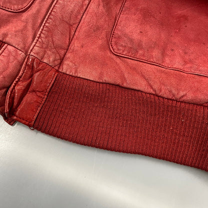 【中古品】【メンズ】 GLOBAL IDENTITY 80-90S LEATHER JACKET レザージャケット アウター 146-261025-yn-06-izu サイズ：M カラー：レッド 万代Net店