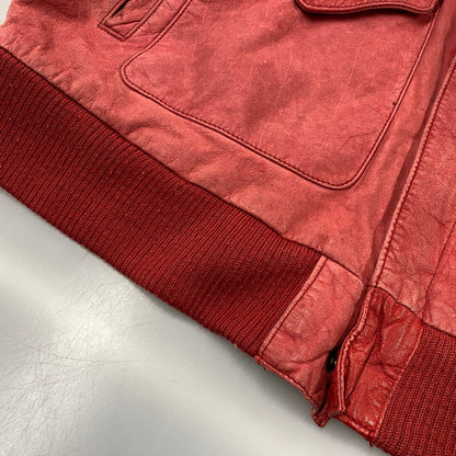 【中古品】【メンズ】 GLOBAL IDENTITY 80-90S LEATHER JACKET レザージャケット アウター 146-261025-yn-06-izu サイズ：M カラー：レッド 万代Net店