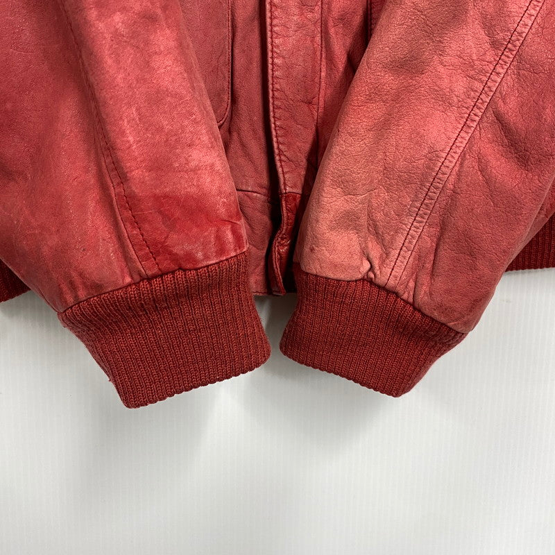 【中古品】【メンズ】 GLOBAL IDENTITY 80-90S LEATHER JACKET レザージャケット アウター 146-261025-yn-06-izu サイズ：M カラー：レッド 万代Net店