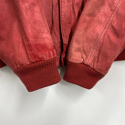 【中古品】【メンズ】 GLOBAL IDENTITY 80-90S LEATHER JACKET レザージャケット アウター 146-261025-yn-06-izu サイズ：M カラー：レッド 万代Net店
