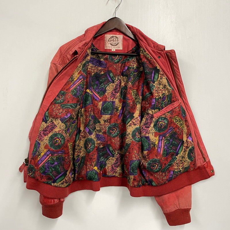 【中古品】【メンズ】 GLOBAL IDENTITY 80-90S LEATHER JACKET レザージャケット アウター 146-261025-yn-06-izu サイズ：M カラー：レッド 万代Net店