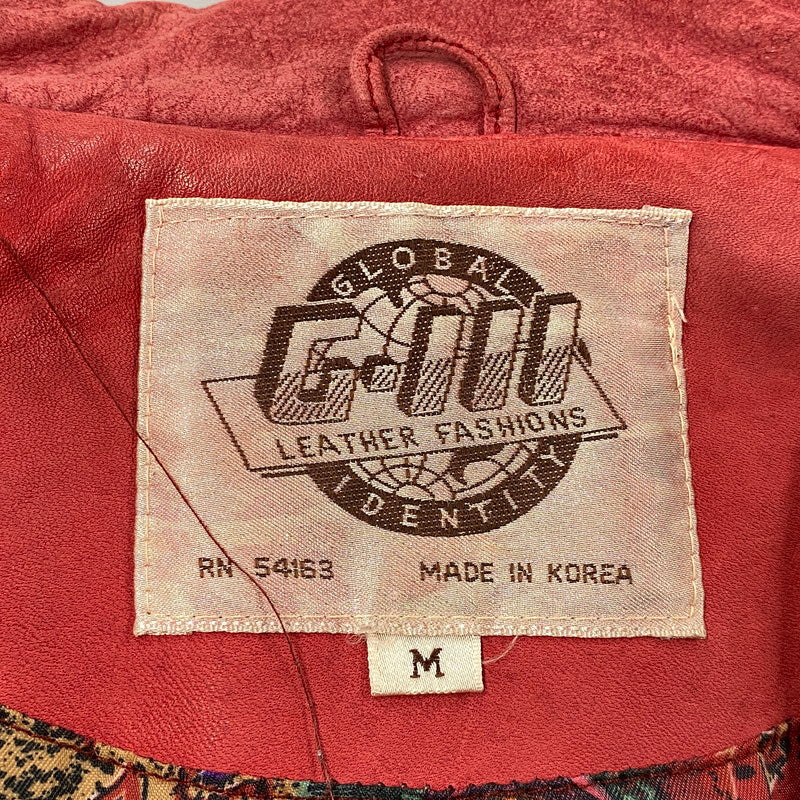 【中古品】【メンズ】 GLOBAL IDENTITY 80-90S LEATHER JACKET レザージャケット アウター 146-261025-yn-06-izu サイズ：M カラー：レッド 万代Net店