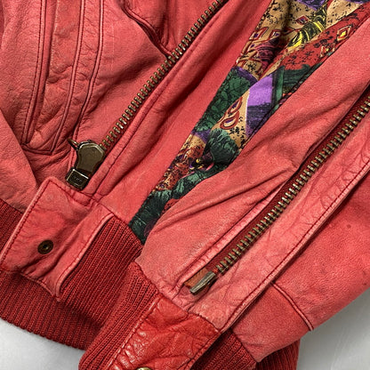 【中古品】【メンズ】 GLOBAL IDENTITY 80-90S LEATHER JACKET レザージャケット アウター 146-261025-yn-06-izu サイズ：M カラー：レッド 万代Net店