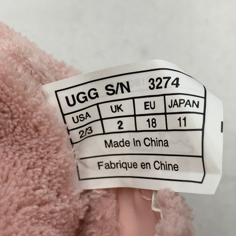 【中古美品】【キッズ】 UGG アグ 3274 INF I BIXBEE　ビックスビー　シューズ 173-261026-yn-13-izu サイズ：11cm カラー：ピンク 万代Net店