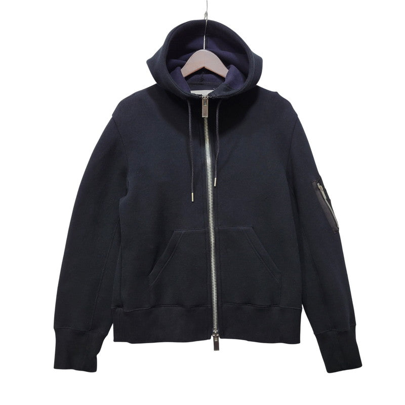 【中古品】【レディース】 SACAI サカイ 23-06558 SPONGE ZIP SWEAT HOODIE スポンジ ジップ スウェット フーディー トップス 長袖 168-261023-cs-03-izu サイズ：2 カラー：ブラック 万代Net店