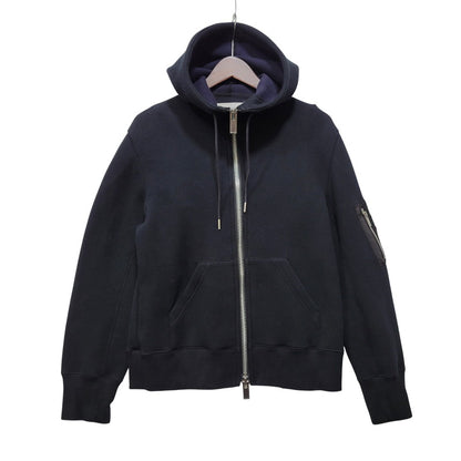 【中古品】【レディース】 SACAI サカイ 23-06558 SPONGE ZIP SWEAT HOODIE スポンジ ジップ スウェット フーディー トップス 長袖 168-261023-cs-03-izu サイズ：2 カラー：ブラック 万代Net店