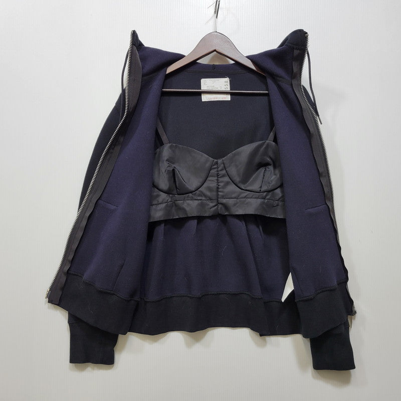 【中古品】【レディース】 SACAI サカイ 23-06558 SPONGE ZIP SWEAT HOODIE スポンジ ジップ スウェット フーディー トップス 長袖 168-261023-cs-03-izu サイズ：2 カラー：ブラック 万代Net店