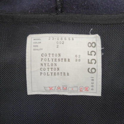 【中古品】【レディース】 SACAI サカイ 23-06558 SPONGE ZIP SWEAT HOODIE スポンジ ジップ スウェット フーディー トップス 長袖 168-261023-cs-03-izu サイズ：2 カラー：ブラック 万代Net店