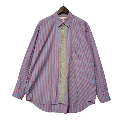 【中古品】【メンズ】 COMME DES GARCONS SHIRT コムデギャルソンシャツ フランス製 1995AW-98SS STRIPE SHIRT ストライプ シャツ トップス 長袖 140-261023-cs-01-izu サイズ：M カラー：ブルー×レッド 万代Net店