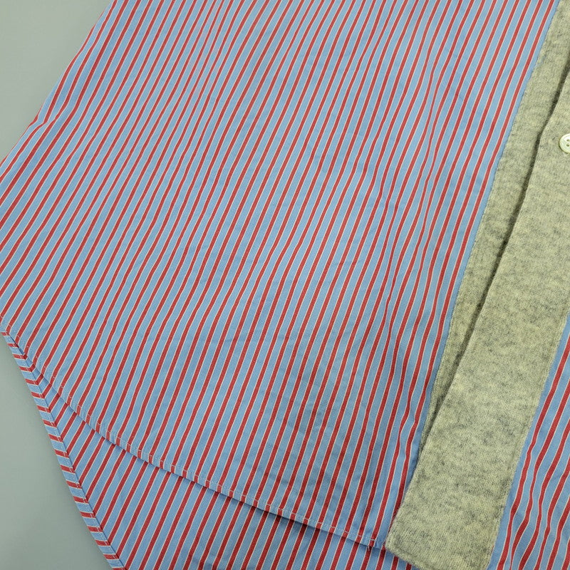 【中古品】【メンズ】 COMME DES GARCONS SHIRT コムデギャルソンシャツ フランス製 1995AW-98SS STRIPE SHIRT ストライプ シャツ トップス 長袖 140-261023-cs-01-izu サイズ：M カラー：ブルー×レッド 万代Net店