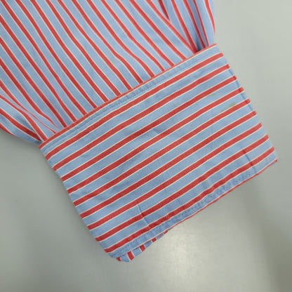 【中古品】【メンズ】 COMME DES GARCONS SHIRT コムデギャルソンシャツ フランス製 1995AW-98SS STRIPE SHIRT ストライプ シャツ トップス 長袖 140-261023-cs-01-izu サイズ：M カラー：ブルー×レッド 万代Net店