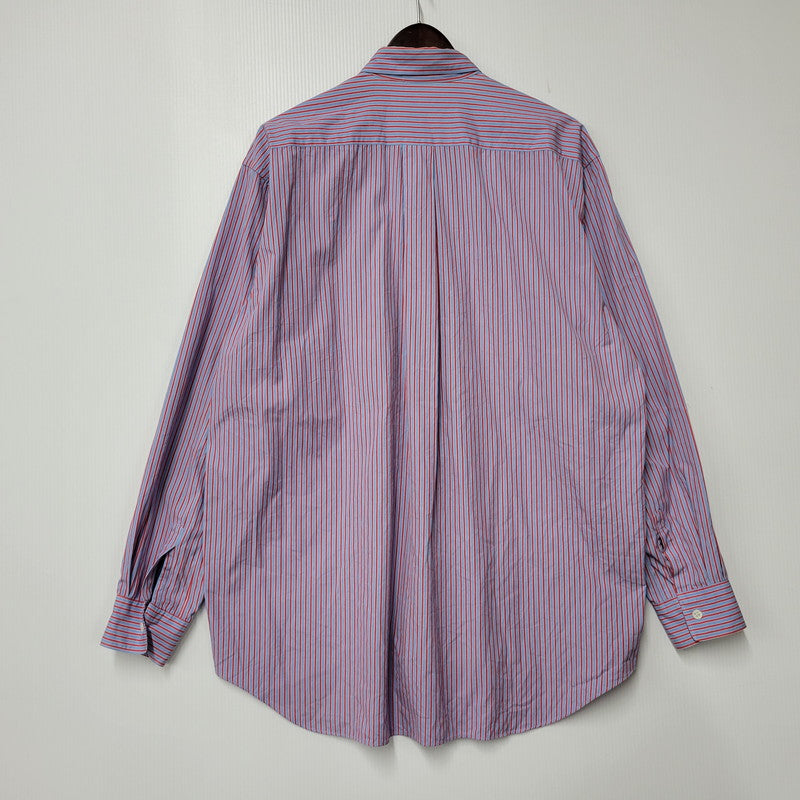 【中古品】【メンズ】 COMME DES GARCONS SHIRT コムデギャルソンシャツ フランス製 1995AW-98SS STRIPE SHIRT ストライプ シャツ トップス 長袖 140-261023-cs-01-izu サイズ：M カラー：ブルー×レッド 万代Net店