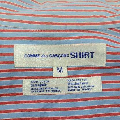 【中古品】【メンズ】 COMME DES GARCONS SHIRT コムデギャルソンシャツ フランス製 1995AW-98SS STRIPE SHIRT ストライプ シャツ トップス 長袖 140-261023-cs-01-izu サイズ：M カラー：ブルー×レッド 万代Net店