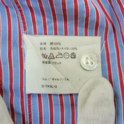 【中古品】【メンズ】 COMME DES GARCONS SHIRT コムデギャルソンシャツ フランス製 1995AW-98SS STRIPE SHIRT ストライプ シャツ トップス 長袖 140-261023-cs-01-izu サイズ：M カラー：ブルー×レッド 万代Net店