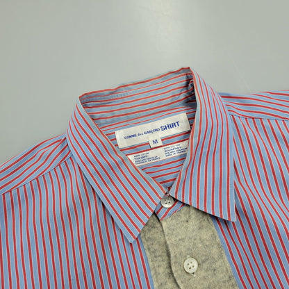 【中古品】【メンズ】 COMME DES GARCONS SHIRT コムデギャルソンシャツ フランス製 1995AW-98SS STRIPE SHIRT ストライプ シャツ トップス 長袖 140-261023-cs-01-izu サイズ：M カラー：ブルー×レッド 万代Net店
