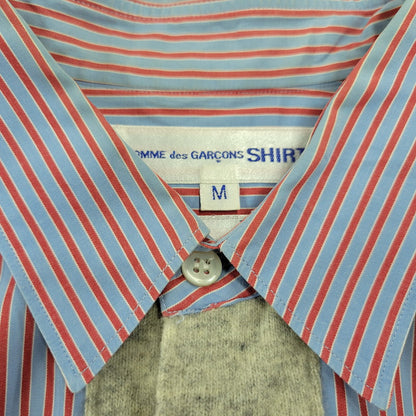 【中古品】【メンズ】 COMME DES GARCONS SHIRT コムデギャルソンシャツ フランス製 1995AW-98SS STRIPE SHIRT ストライプ シャツ トップス 長袖 140-261023-cs-01-izu サイズ：M カラー：ブルー×レッド 万代Net店