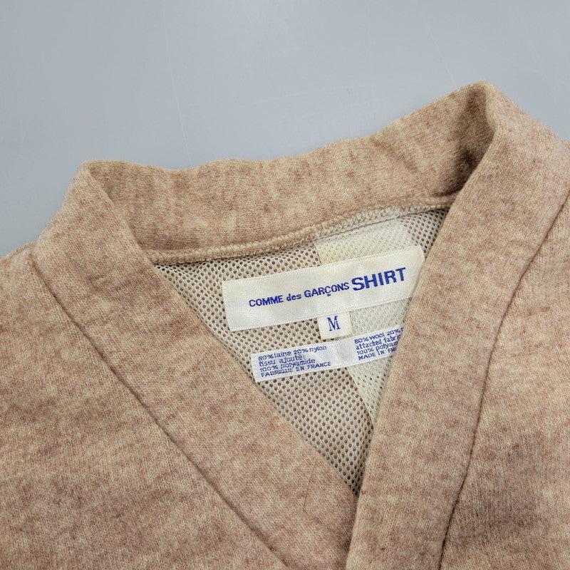 【現状渡し品】【メンズ】 COMME DES GARCONS SHIRT コムデギャルソンシャツ フランス製 1995AW-98SS MESH LINER WOOL CARDIGAN メッシュ ライナー ウール カーディガン トップス 長袖 146-261023-cs-07-izu サイズ：M カラー：ブラウン系 万代Net店