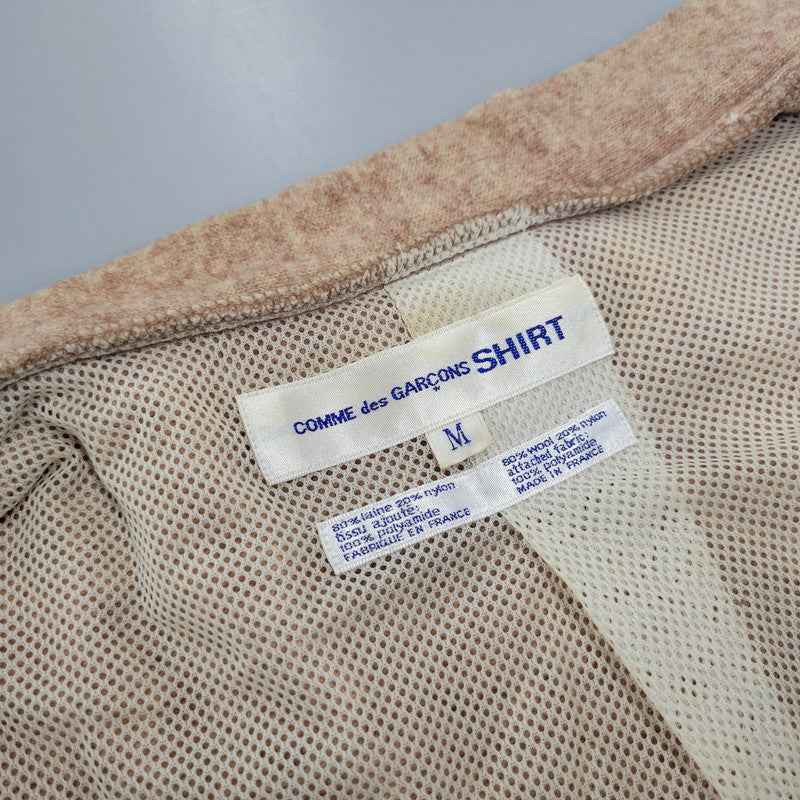 【現状渡し品】【メンズ】 COMME DES GARCONS SHIRT コムデギャルソンシャツ フランス製 1995AW-98SS MESH LINER WOOL CARDIGAN メッシュ ライナー ウール カーディガン トップス 長袖 146-261023-cs-07-izu サイズ：M カラー：ブラウン系 万代Net店