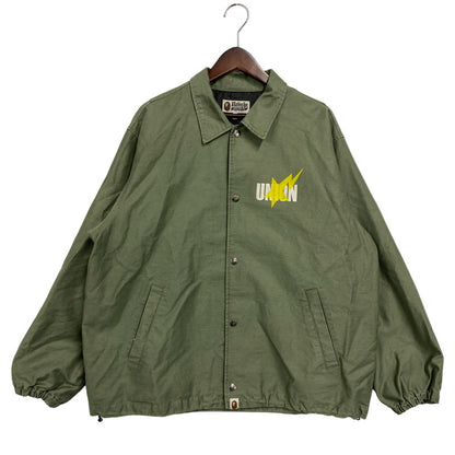 【中古品】【メンズ】 A BATHING APE アベイシングエイプ×UNION 001LJJ731906C WASHED COACH JACKET ウォッシュド コーチ ジャケット アウター 142-261027-yn-08-izu サイズ：M カラー：オリーブ 万代Net店
