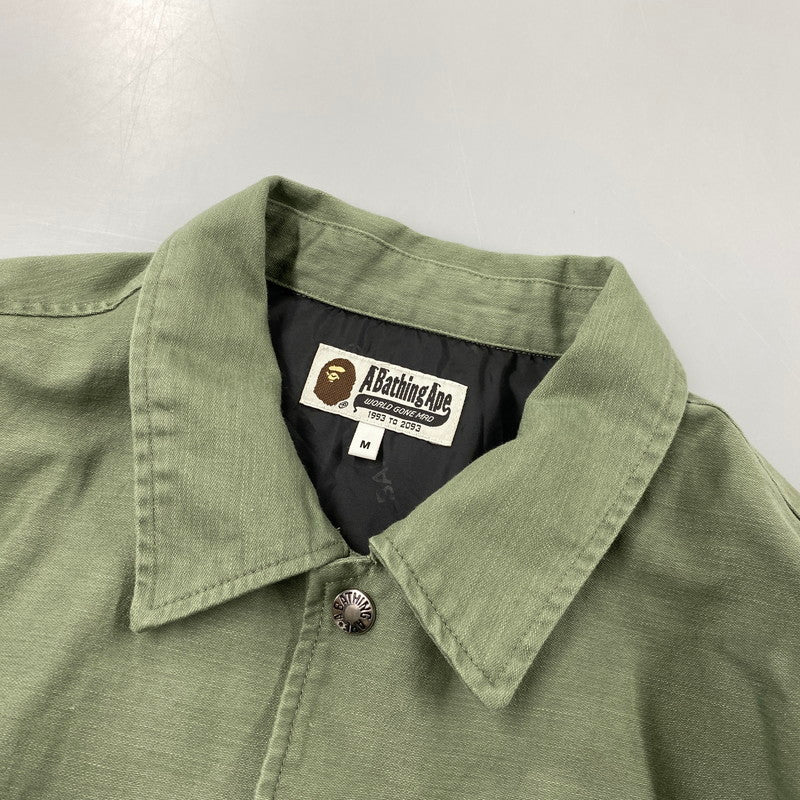 【中古品】【メンズ】 A BATHING APE アベイシングエイプ×UNION 001LJJ731906C WASHED COACH JACKET ウォッシュド コーチ ジャケット アウター 142-261027-yn-08-izu サイズ：M カラー：オリーブ 万代Net店