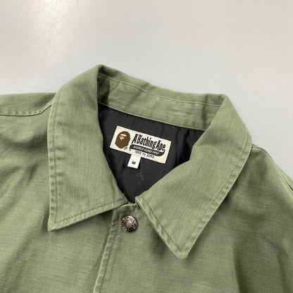 【中古品】【メンズ】 A BATHING APE アベイシングエイプ×UNION 001LJJ731906C WASHED COACH JACKET ウォッシュド コーチ ジャケット アウター 142-261027-yn-08-izu サイズ：M カラー：オリーブ 万代Net店