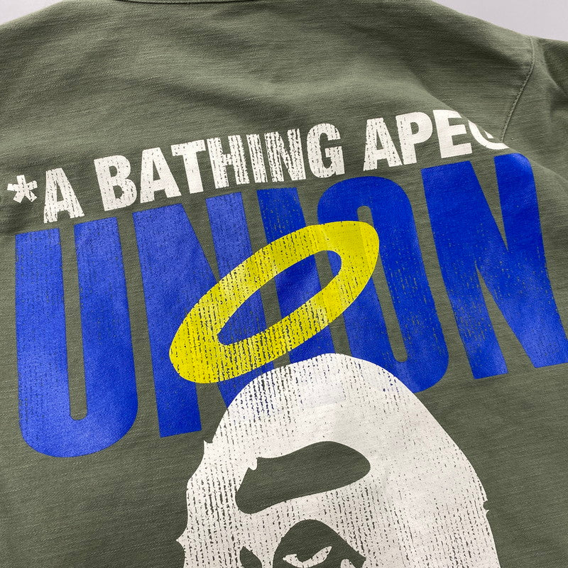 【中古品】【メンズ】 A BATHING APE アベイシングエイプ×UNION 001LJJ731906C WASHED COACH JACKET ウォッシュド コーチ ジャケット アウター 142-261027-yn-08-izu サイズ：M カラー：オリーブ 万代Net店