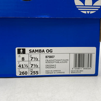【中古品】【メンズ】 ADIDAS アディダス B75807 SAMBA OG サンバ オージー スニーカー 靴 161-261024-ms-18-izu サイズ：26ｃｍ カラー：CORE BLACK CLOUD WHITE GUM 万代Net店