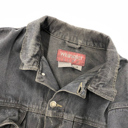 【中古品】【メンズ】 WRANGLER HERO ラングラー ヒーロー 後染め BLACK DDENIM JACKET ブラック デニム ジャケット アウター 146-261027-yn-03-izu サイズ：L カラー：ブラック 万代Net店