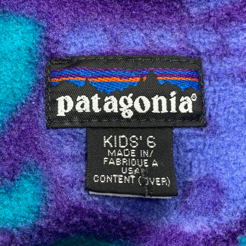 【中古品】【キッズ】 PATAGONIA パタゴニア USA製 MONSTER PATTERN SYNCHILLA SNAP T モンスター パターン シンチラ スナップT アウター 173-261022-yn-04-izu サイズ：KID'S6 カラー：マルチ 万代Net店
