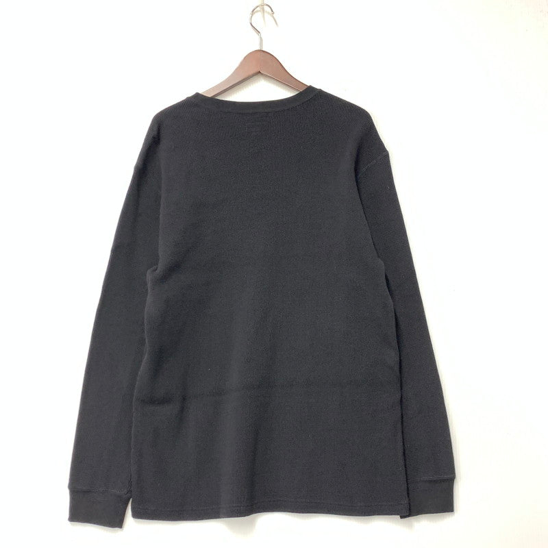 【中古品】【メンズ】 SUPREME シュプリーム 18AW PANEL STRIPE WAFFLE THERMAL パネル ストライプ ワッフル サーマル トップス 長袖 149-261027-ya-03-izu サイズ：M カラー：ブラック 万代Net店