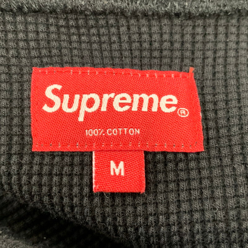 【中古品】【メンズ】 SUPREME シュプリーム 18AW PANEL STRIPE WAFFLE THERMAL パネル ストライプ ワッフル サーマル トップス 長袖 149-261027-ya-03-izu サイズ：M カラー：ブラック 万代Net店