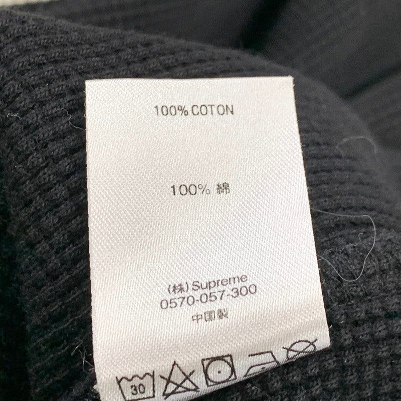 【中古品】【メンズ】 SUPREME シュプリーム 18AW PANEL STRIPE WAFFLE THERMAL パネル ストライプ ワッフル サーマル トップス 長袖 149-261027-ya-03-izu サイズ：M カラー：ブラック 万代Net店