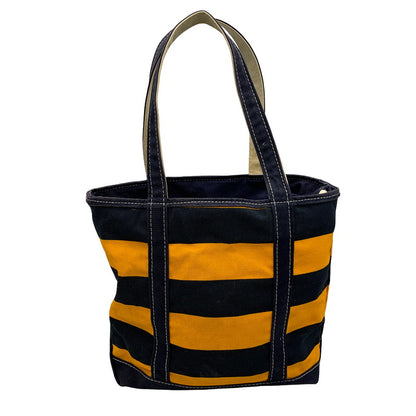 【中古品】【メンズ/レディース】 L.L.Bean エルエルビーン BOAT AND TOTE BAG ボート アンド トートバッグ USA製 188-261021-as-07-izu カラー：ネイビー×イエロー系 万代Net店