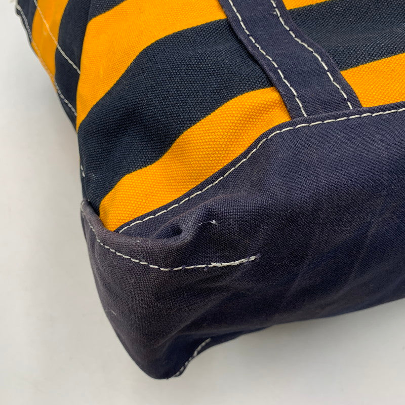 【中古品】【メンズ/レディース】 L.L.Bean エルエルビーン BOAT AND TOTE BAG ボート アンド トートバッグ USA製 188-261021-as-07-izu カラー：ネイビー×イエロー系 万代Net店