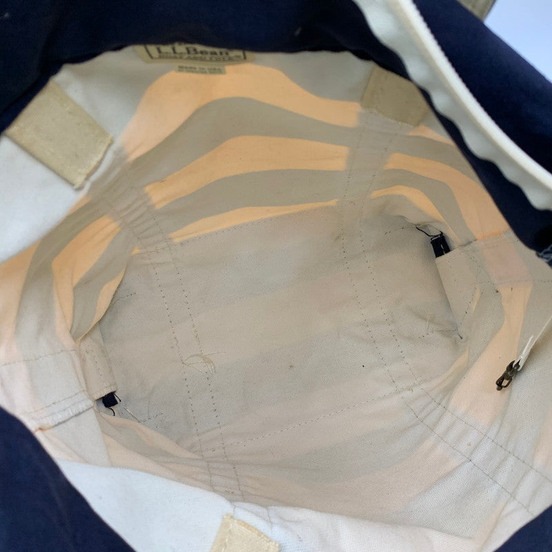 【中古品】【メンズ/レディース】 L.L.Bean エルエルビーン BOAT AND TOTE BAG ボート アンド トートバッグ USA製 188-261021-as-07-izu カラー：ネイビー×イエロー系 万代Net店
