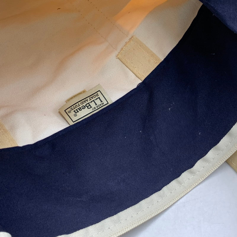 【中古品】【メンズ/レディース】 L.L.Bean エルエルビーン BOAT AND TOTE BAG ボート アンド トートバッグ USA製 188-261021-as-07-izu カラー：ネイビー×イエロー系 万代Net店