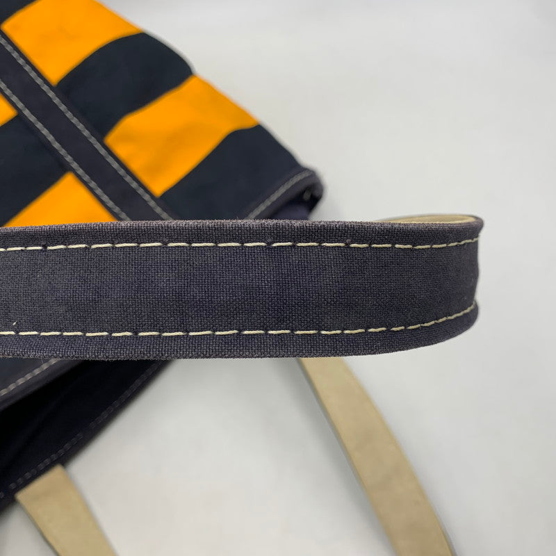 【中古品】【メンズ/レディース】 L.L.Bean エルエルビーン BOAT AND TOTE BAG ボート アンド トートバッグ USA製 188-261021-as-07-izu カラー：ネイビー×イエロー系 万代Net店