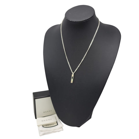 【中古品】【メンズ/レディース】 GUCCI グッチ カットアウトGバー ネックレス アクセサリー 182-261023-ay-03-izu カラー：シルバー 万代Net店