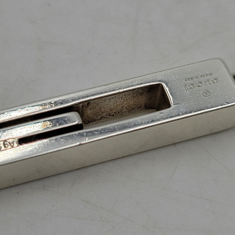【中古品】【メンズ/レディース】 GUCCI グッチ カットアウトGバー ネックレス アクセサリー 182-261023-ay-03-izu カラー：シルバー 万代Net店