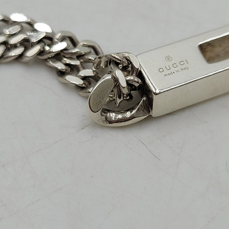 【中古品】【メンズ/レディース】 GUCCI グッチ カットアウトGバー ネックレス アクセサリー 182-261023-ay-03-izu カラー：シルバー 万代Net店
