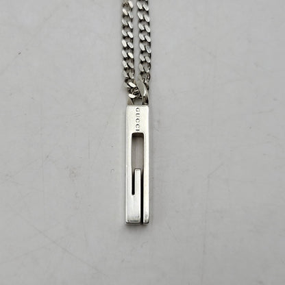 【中古品】【メンズ/レディース】 GUCCI グッチ カットアウトGバー ネックレス アクセサリー 182-261023-ay-03-izu カラー：シルバー 万代Net店