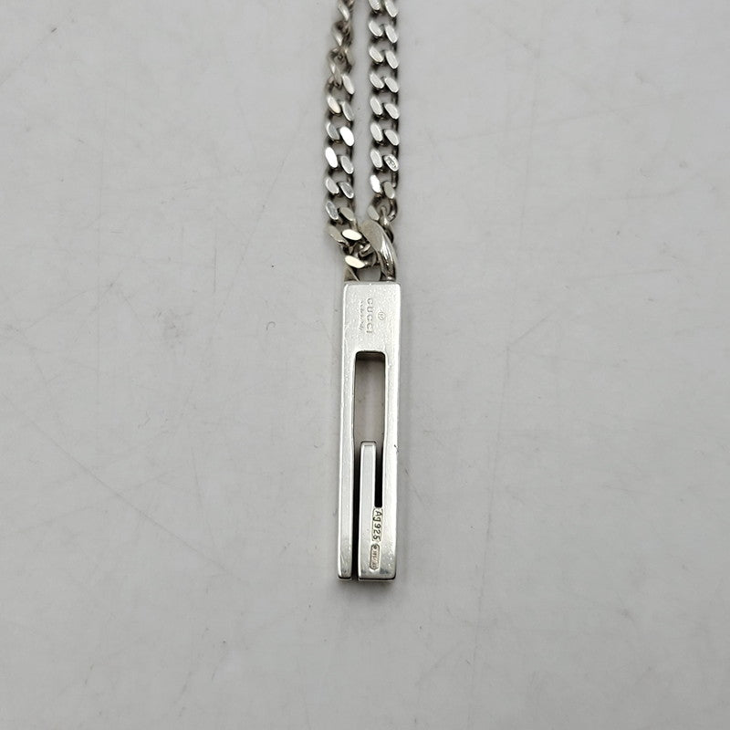 【中古品】【メンズ/レディース】 GUCCI グッチ カットアウトGバー ネックレス アクセサリー 182-261023-ay-03-izu カラー：シルバー 万代Net店