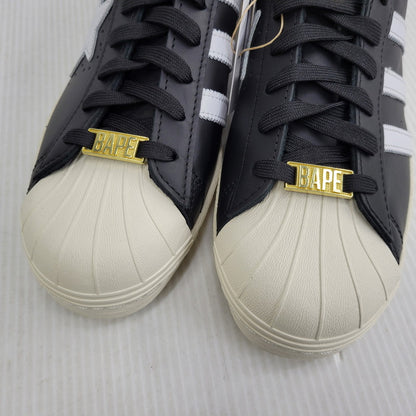 【中古美品】【メンズ】 adidas アディダス × A BATHING APE アベイシングエイプ SUPER STAR 80S IF2385 スーパースター 80S コラボ スニーカー シューズ 靴 161-261023-ay-04-izu サイズ：28.5cm カラー：BLACK/WHITE 万代Net店