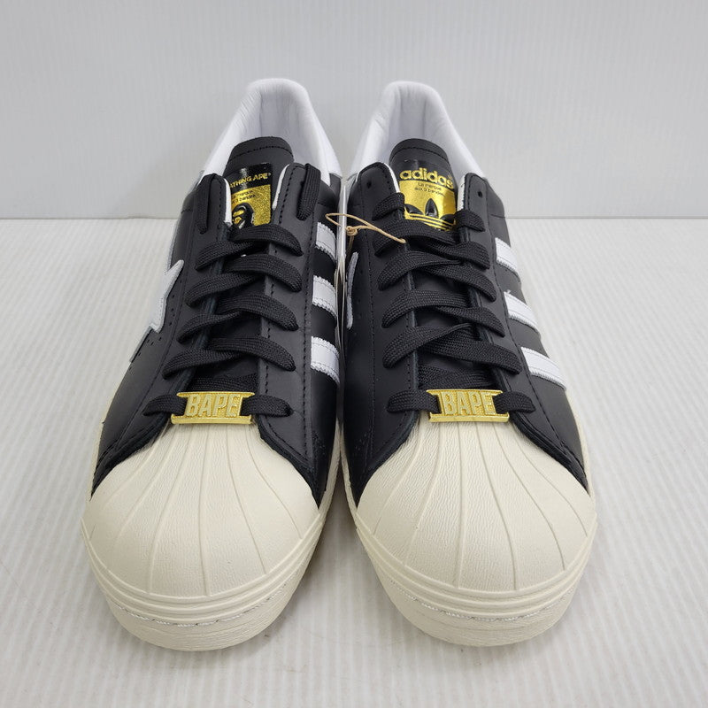 【中古美品】【メンズ】 adidas アディダス × A BATHING APE アベイシングエイプ SUPER STAR 80S IF2385 スーパースター 80S コラボ スニーカー シューズ 靴 161-261023-ay-04-izu サイズ：28.5cm カラー：BLACK/WHITE 万代Net店
