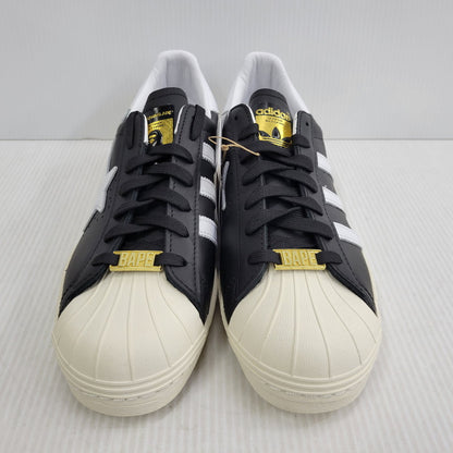 【中古美品】【メンズ】 adidas アディダス × A BATHING APE アベイシングエイプ SUPER STAR 80S IF2385 スーパースター 80S コラボ スニーカー シューズ 靴 161-261023-ay-04-izu サイズ：28.5cm カラー：BLACK/WHITE 万代Net店