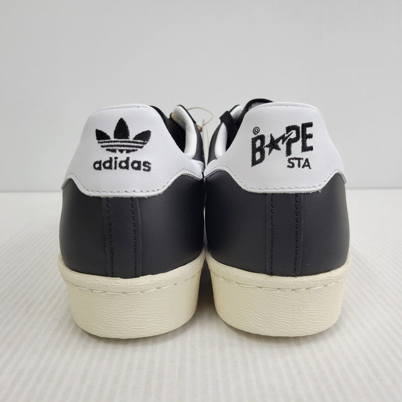 【中古美品】【メンズ】 adidas アディダス × A BATHING APE アベイシングエイプ SUPER STAR 80S IF2385 スーパースター 80S コラボ スニーカー シューズ 靴 161-261023-ay-04-izu サイズ：28.5cm カラー：BLACK/WHITE 万代Net店