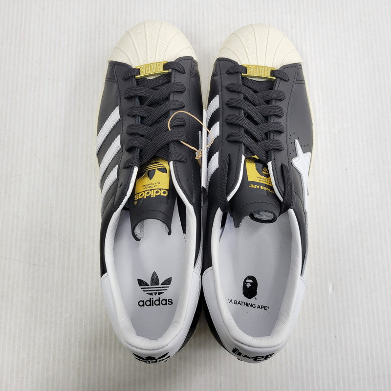 【中古美品】【メンズ】 adidas アディダス × A BATHING APE アベイシングエイプ SUPER STAR 80S IF2385 スーパースター 80S コラボ スニーカー シューズ 靴 161-261023-ay-04-izu サイズ：28.5cm カラー：BLACK/WHITE 万代Net店